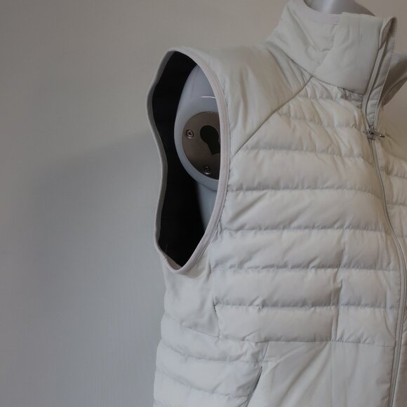 Mens Lululemon (Item -82) Off-White Full Zip Polyester Quilted Puffer Vest M - Picture 4 of 10